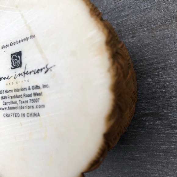 Home Interiors Vintage Thanksgiving Teddy Bear Pilgrim Resin Basket Box 4.5” Hi - Picture 12 of 15